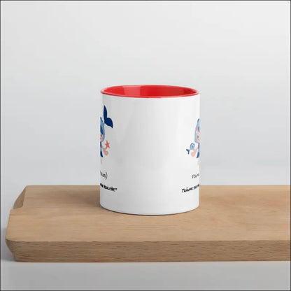 Fische (Pisces) - Tasse mit farbiger Innenseite - Rot