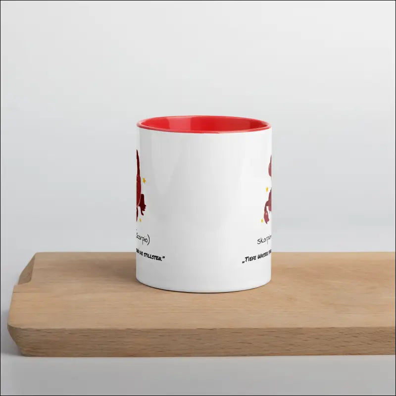 Skorpion (Scorpio) - Tasse mit farbiger Innenseite - Rot