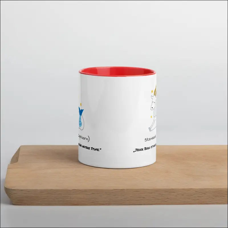 Steinbock (Capricorn) - Tasse mit farbiger Innenseite - Rot