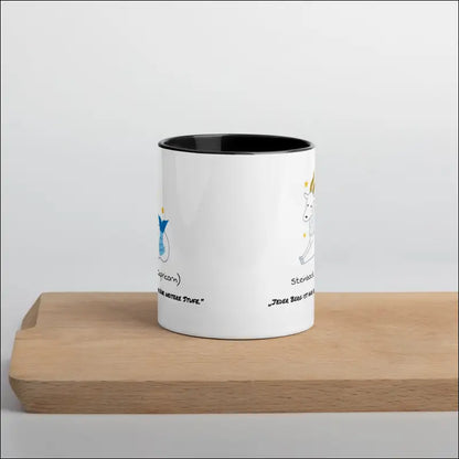 Steinbock (Capricorn) - Tasse mit farbiger Innenseite - Schwarz