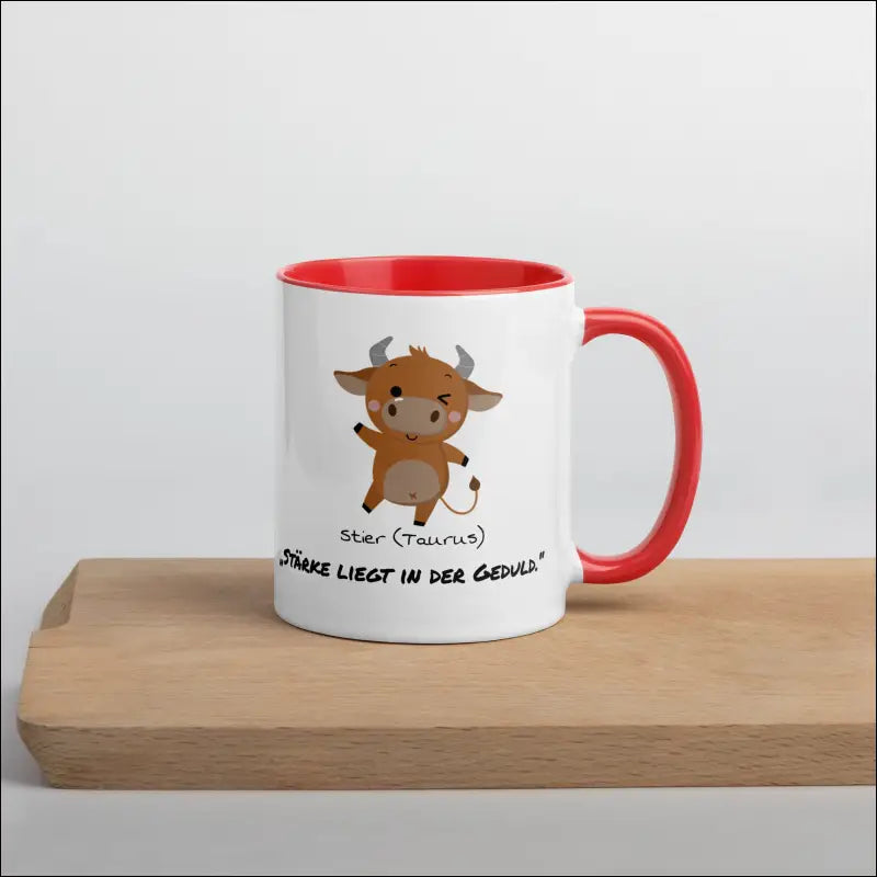 Stier (Taurus) - Tasse mit farbiger Innenseite