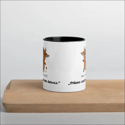 Stier (Taurus) - Tasse mit farbiger Innenseite - Schwarz