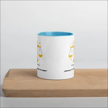 Waage (Libra) - Tasse mit farbiger Innenseite - Blau