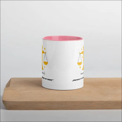 Waage (Libra) - Tasse mit farbiger Innenseite - Pink