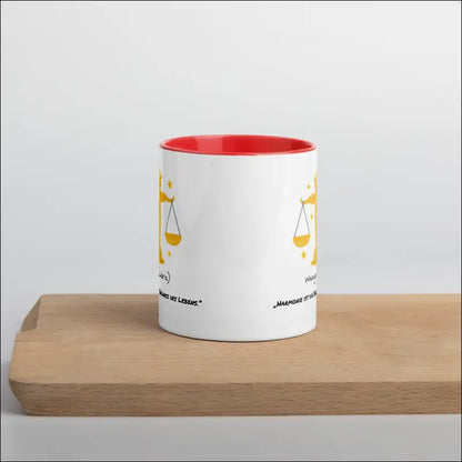 Waage (Libra) - Tasse mit farbiger Innenseite - Rot