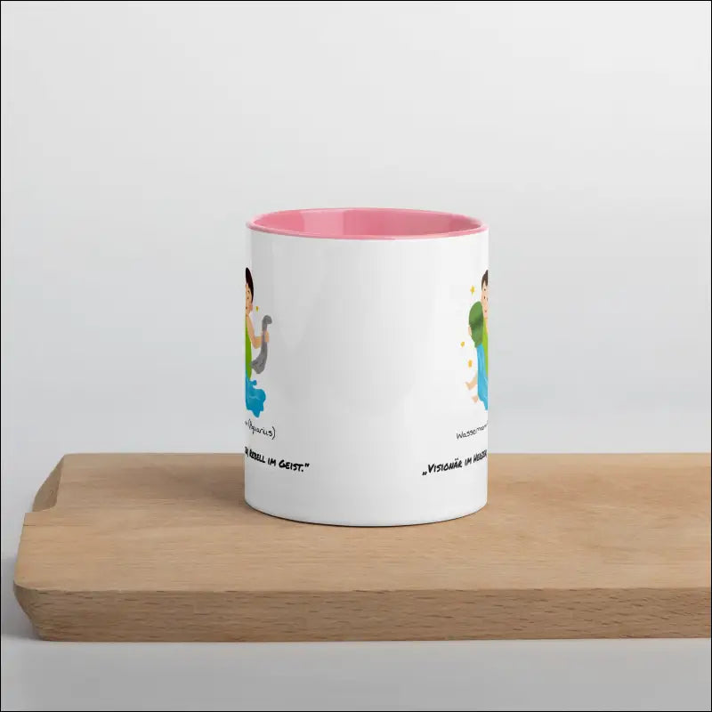 Wassermann (Aquarius) - Tasse mit farbiger Innenseite - Pink