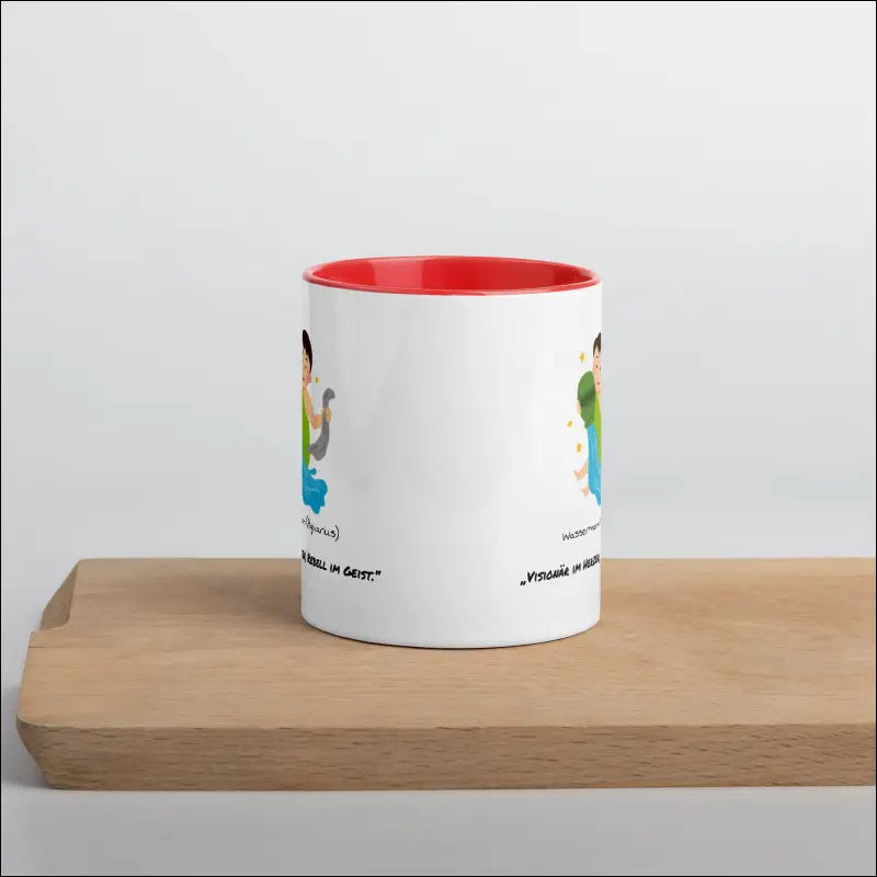 Wassermann (Aquarius) - Tasse mit farbiger Innenseite - Rot