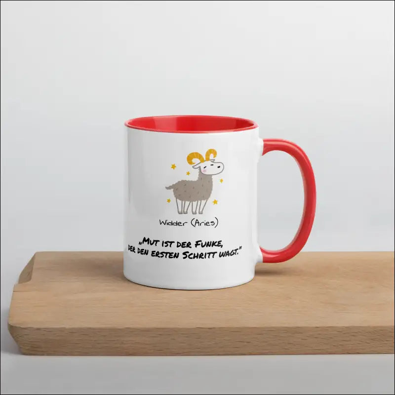 Widder (Aries) - Tasse mit farbiger Innenseite