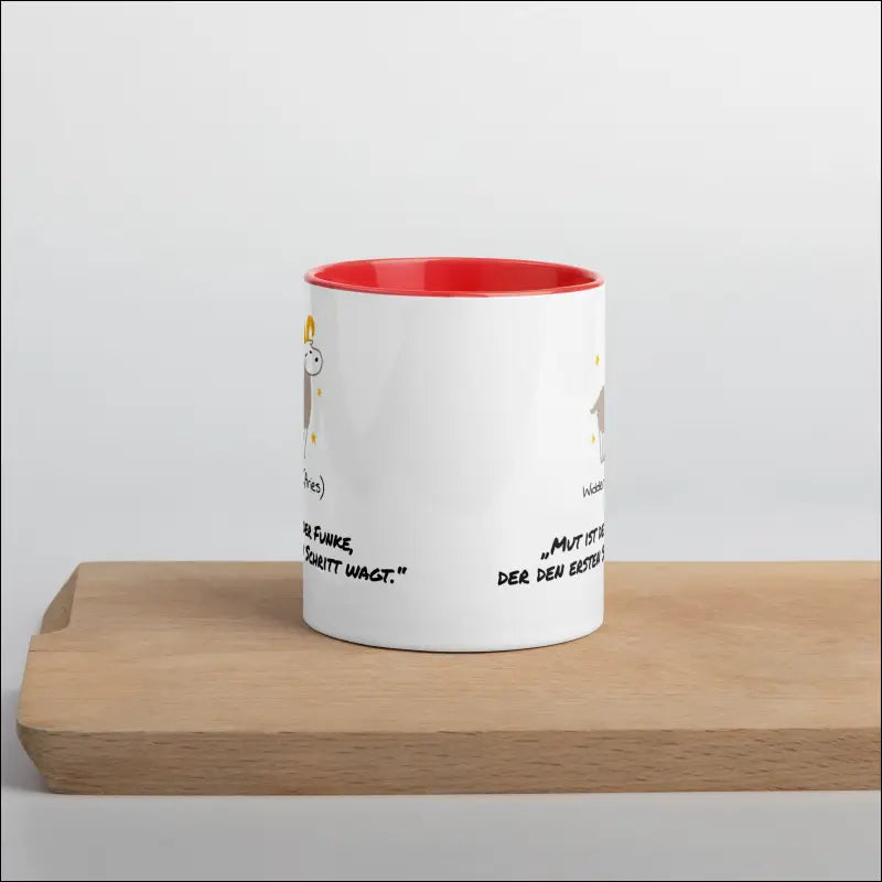 Widder (Aries) - Tasse mit farbiger Innenseite - Rot